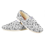 White Paisley Bandana Pattern Print Casual Shoes