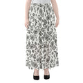 White Paisley Bandana Pattern Print Chiffon Maxi Skirt