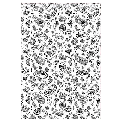 White Paisley Bandana Pattern Print Curtain