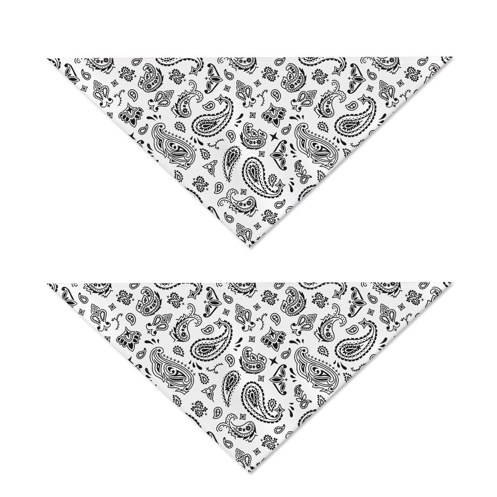 White Paisley Bandana Pattern Print Dog Bandana