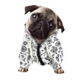 White Paisley Bandana Pattern Print Dog Zip Up Hoodie