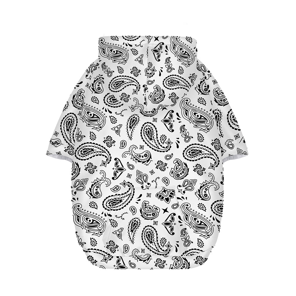 White Paisley Bandana Pattern Print Dog Zip Up Hoodie