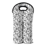 White Paisley Bandana Pattern Print Double Neoprene Wine Tote
