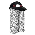 White Paisley Bandana Pattern Print Double Neoprene Wine Tote