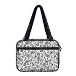 White Paisley Bandana Pattern Print Double Strap Bible Bag