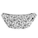White Paisley Bandana Pattern Print Fanny Pack
