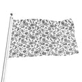 White Paisley Bandana Pattern Print Flag