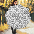 White Paisley Bandana Pattern Print Foldable Umbrella