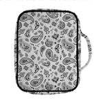 White Paisley Bandana Pattern Print Front Pocket Bible Bag