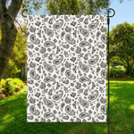 White Paisley Bandana Pattern Print Garden Flag