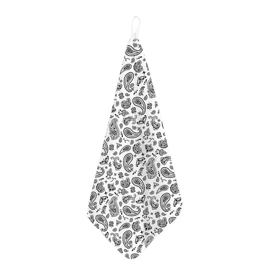 White Paisley Bandana Pattern Print Hand Towel