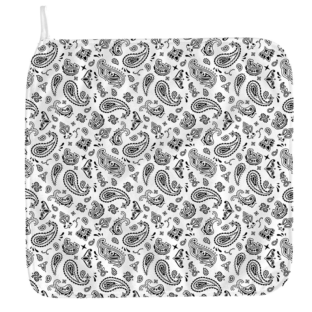 White Paisley Bandana Pattern Print Hand Towel