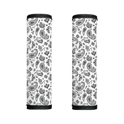 White Paisley Bandana Pattern Print Handle Covers