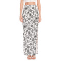 White Paisley Bandana Pattern Print High Slit Maxi Skirt