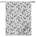 White Paisley Bandana Pattern Print House Flag