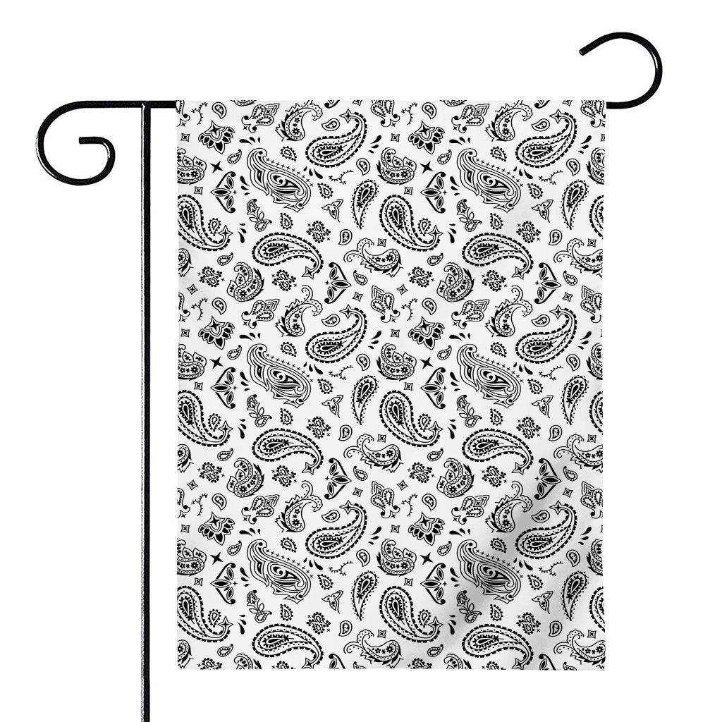 White Paisley Bandana Pattern Print House Flag