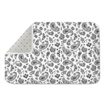 White Paisley Bandana Pattern Print Indoor Door Mat