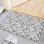 White Paisley Bandana Pattern Print Indoor Door Mat
