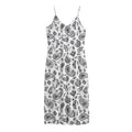 White Paisley Bandana Pattern Print Jersey Midi Cami Dress