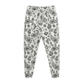 White Paisley Bandana Pattern Print Jogger Pants