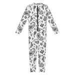 White Paisley Bandana Pattern Print Jumpsuit