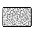 White Paisley Bandana Pattern Print Kitchen Mat