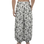 White Paisley Bandana Pattern Print Lantern Pants