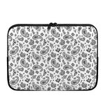 White Paisley Bandana Pattern Print Laptop Sleeve