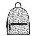 White Paisley Bandana Pattern Print Leather Backpack