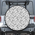 White Paisley Bandana Pattern Print Leather Spare Tire Cover