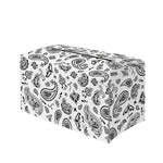 White Paisley Bandana Pattern Print Leather Tissue Box Cover