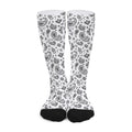 White Paisley Bandana Pattern Print Long Socks
