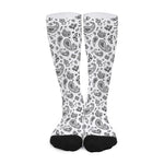 White Paisley Bandana Pattern Print Long Socks