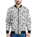 White Paisley Bandana Pattern Print Men's Bomber Jacket