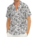 White Paisley Bandana Pattern Print Men's Deep V-Neck Shirt