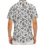 White Paisley Bandana Pattern Print Men's Deep V-Neck Shirt