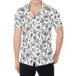 White Paisley Bandana Pattern Print Men's Shirt