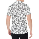 White Paisley Bandana Pattern Print Men's Shirt