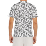 White Paisley Bandana Pattern Print Men's Short Sleeve Rash Guard