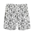 White Paisley Bandana Pattern Print Men's Athletic Shorts