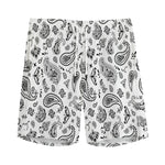 White Paisley Bandana Pattern Print Men's Sports Shorts