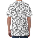 White Paisley Bandana Pattern Print Men's Velvet T-Shirt