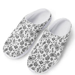 White Paisley Bandana Pattern Print Mesh Casual Shoes