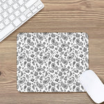White Paisley Bandana Pattern Print Mouse Pad