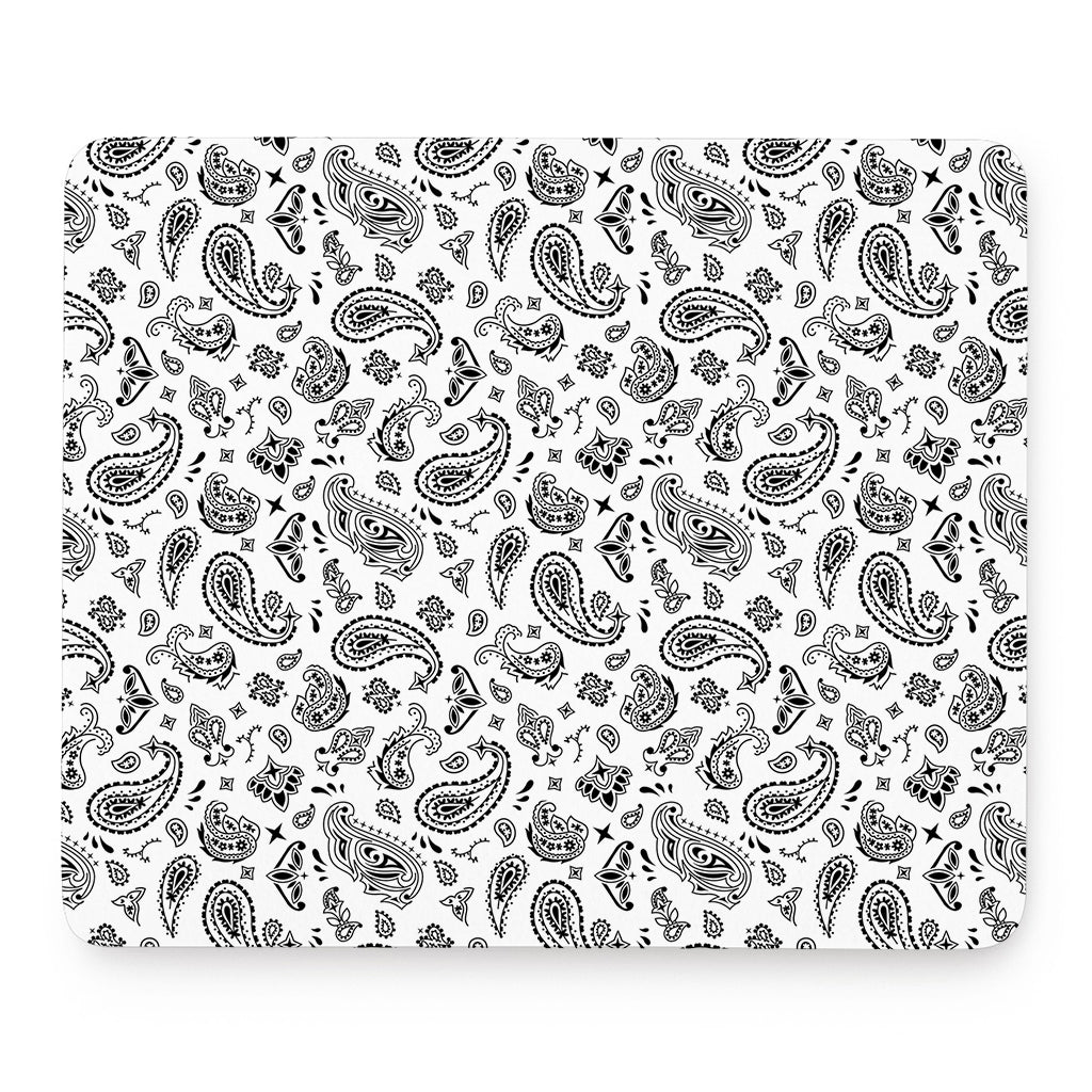 White Paisley Bandana Pattern Print Mouse Pad