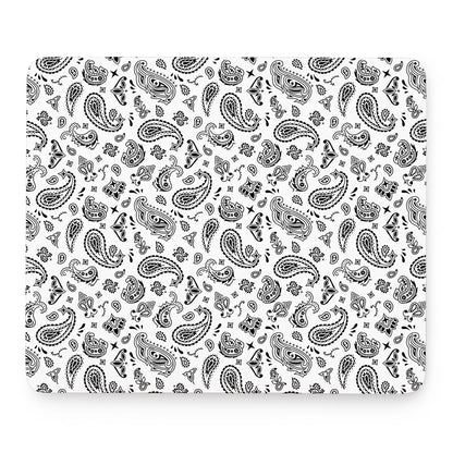White Paisley Bandana Pattern Print Mouse Pad