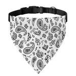 White Paisley Bandana Pattern Print Over The Collar Dog Bandana