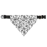 White Paisley Bandana Pattern Print Over The Collar Dog Bandana