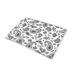 White Paisley Bandana Pattern Print Pet Cooling Mat Cover