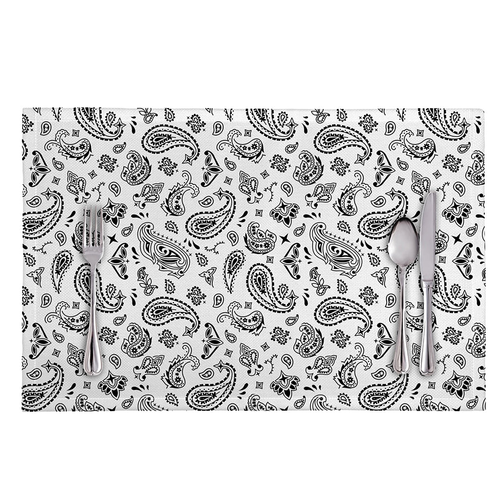 White Paisley Bandana Pattern Print Placemat